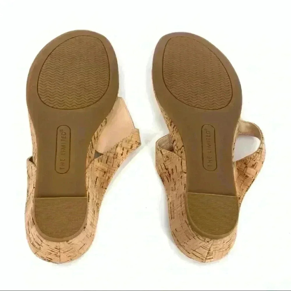 New The Limited womens sandals size 6.5 Indy cork wedge thong flip flops - Picture 6 of 12